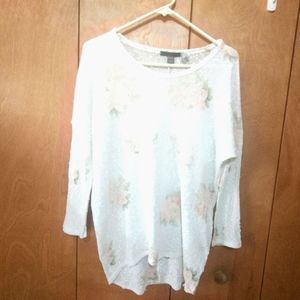 A Pea in A Pod Sheer Floral Lightweight Long Sleeve Top (M)